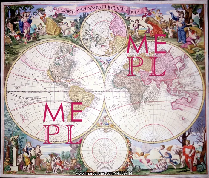 : 17th century Map of the World : 17th century Map of the World