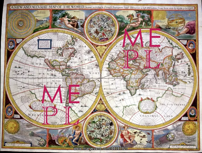  : 17th century Map of the World