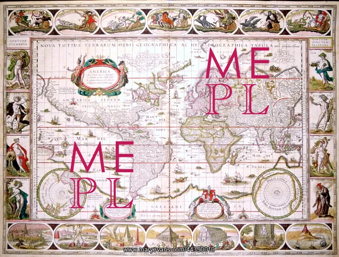 : 17th century Map of the World : 17th century Map of the World