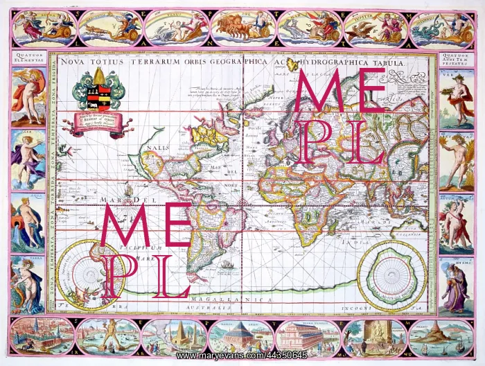 : 17th century Map of the World : 17th century Map of the World