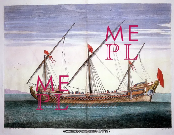  : 17th century sailign ship with oars - Galeasse a la rame