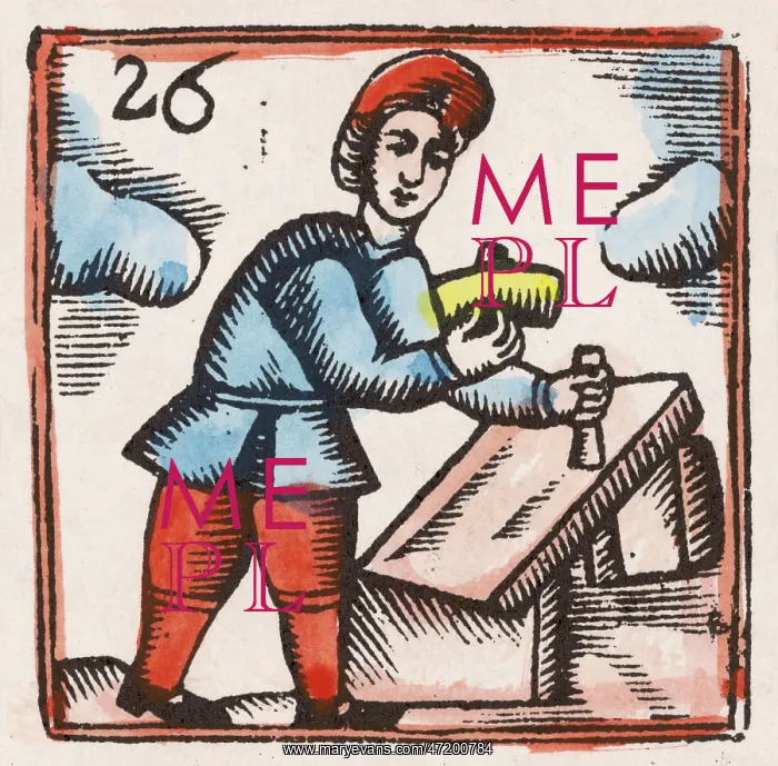 : 17th century Stone Worker - Woodcut : 17th century Stone Worker - Woodcut