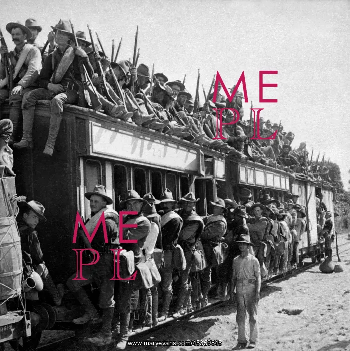: 17th Infantry going to the front in a train during : 17th Infantry going to the front in a train during