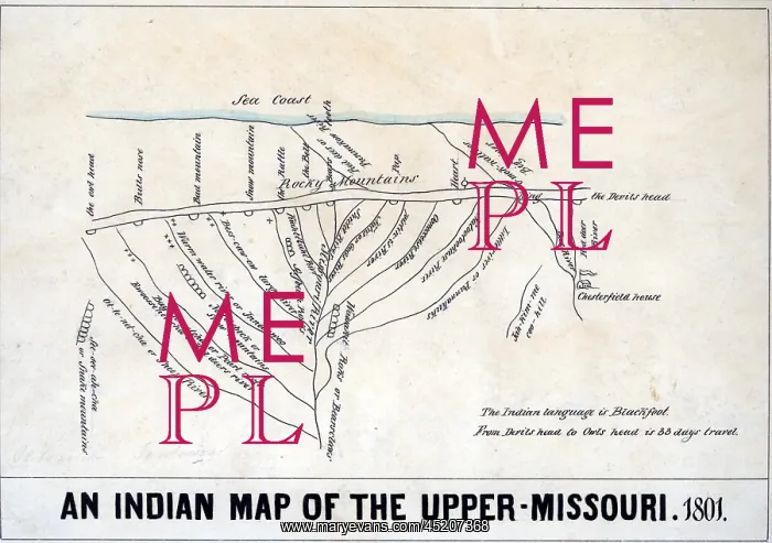 : 1801 Indian map of the Upper-Missouri. ? : 1801 Indian map of the Upper-Missouri. ?
