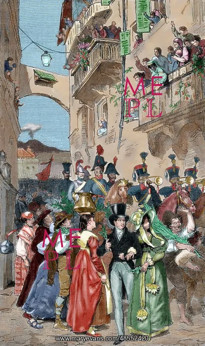 : 1820 Revolution. Naples. The Austrian troops arriving in Nap : 1820 Revolution. Naples. The Austrian troops arriving in Nap