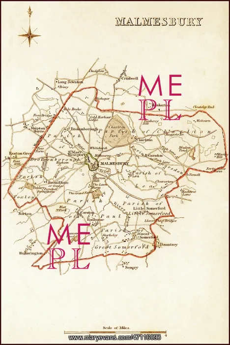 : 1832 Victorian Map of Malmesbury : 1832 Victorian Map of Malmesbury