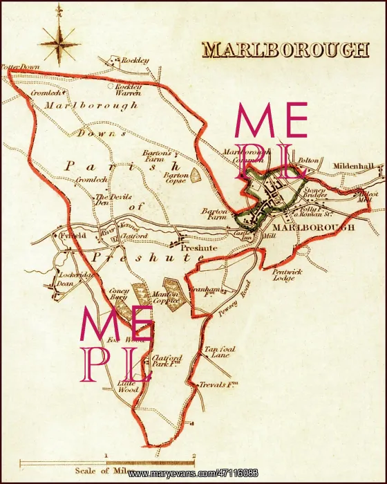 : 1832 Victorian Map of Marlborough : 1832 Victorian Map of Marlborough