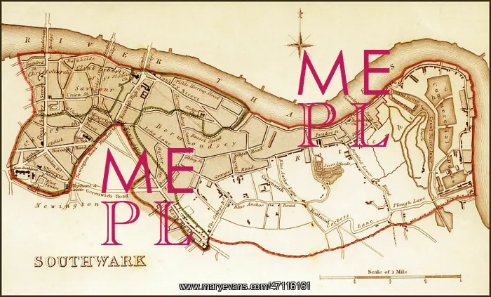 : 1832 Victorian Map of Southwark : 1832 Victorian Map of Southwark