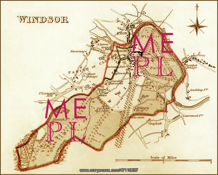 : 1832 Victorian Map of Windsor : 1832 Victorian Map of Windsor