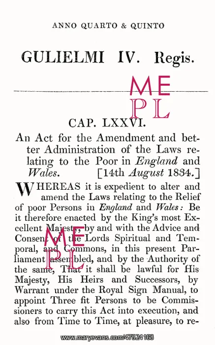 : 1834 Poor Law Amendment Act : 1834 Poor Law Amendment Act