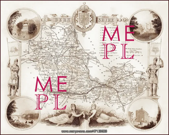: 1840s Victorian Map of Berkshire : 1840s Victorian Map of Berkshire