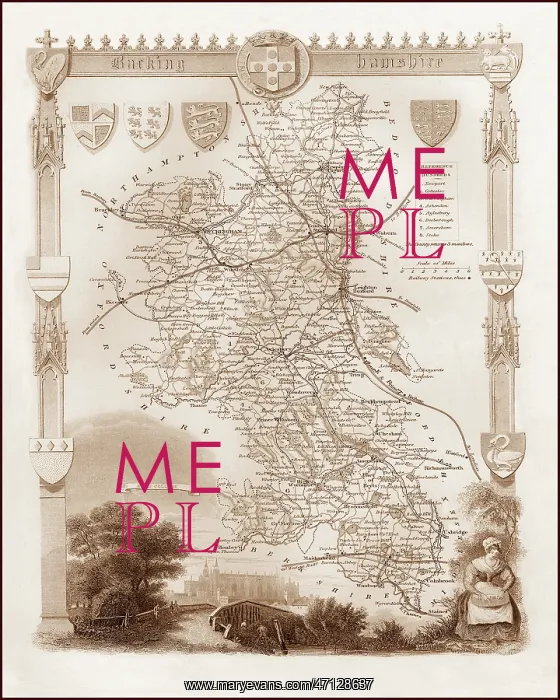  : 1840s Victorian Map of Buckinghamshire