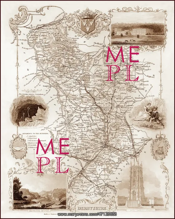  : 1840s Victorian Map of Derbyshire