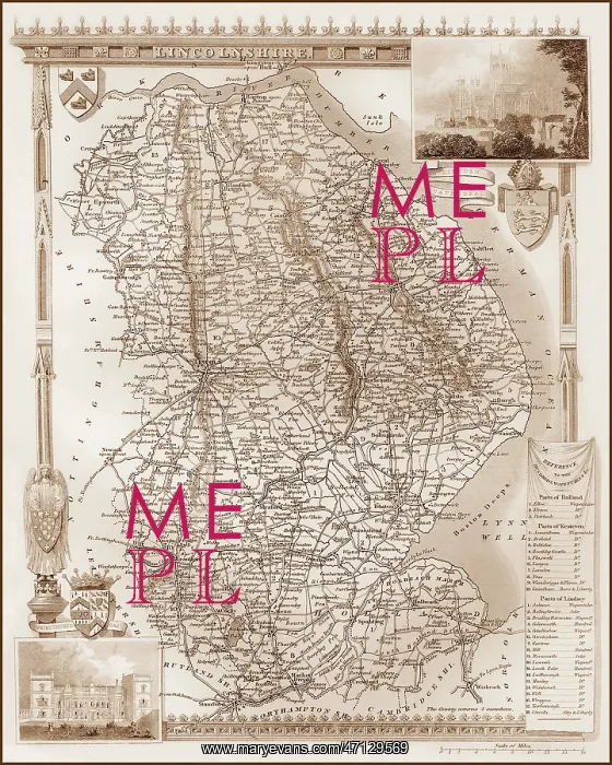 : 1840s Victorian Map of Lincolnshire : 1840s Victorian Map of Lincolnshire
