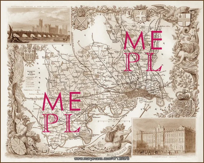  : 1840s Victorian Map of Middlesex