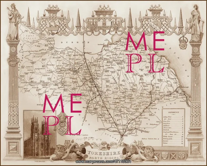  : 1840s Victorian Map of North Riding of Yorkshire