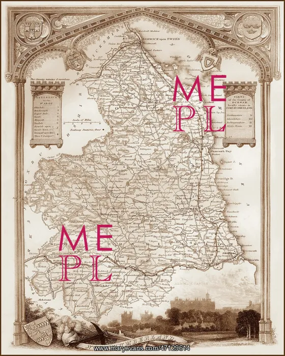  : 1840s Victorian Map of Northumberland