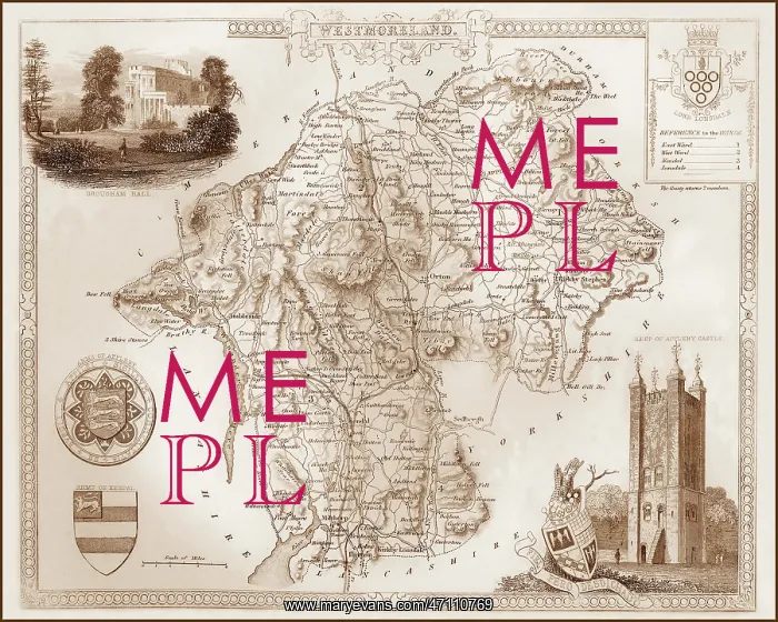  : 1840s Victorian Map of Westmoreland