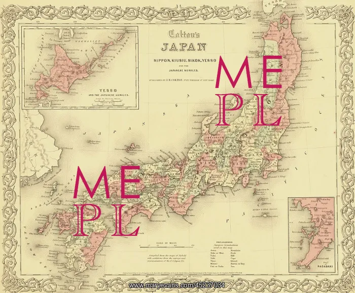 : 1855 map of Japan, showing prefecture boundaries. ? : 1855 map of Japan, showing prefecture boundaries. ?