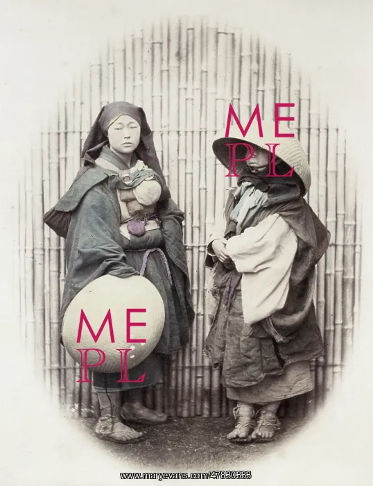 : 1860's Japan - mendicant nuns beggars : 1860's Japan - mendicant nuns beggars