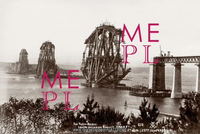 : 1888 Scotland - the Forth Bridge under construction : 1888 Scotland - the Forth Bridge under construction