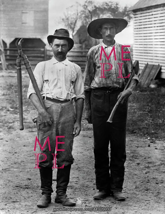  : 1890s 1900s 2 Men On Farm In Work