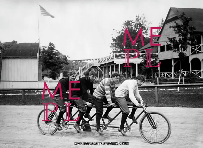  : 1890s 1900s 4 Men Riding Racing