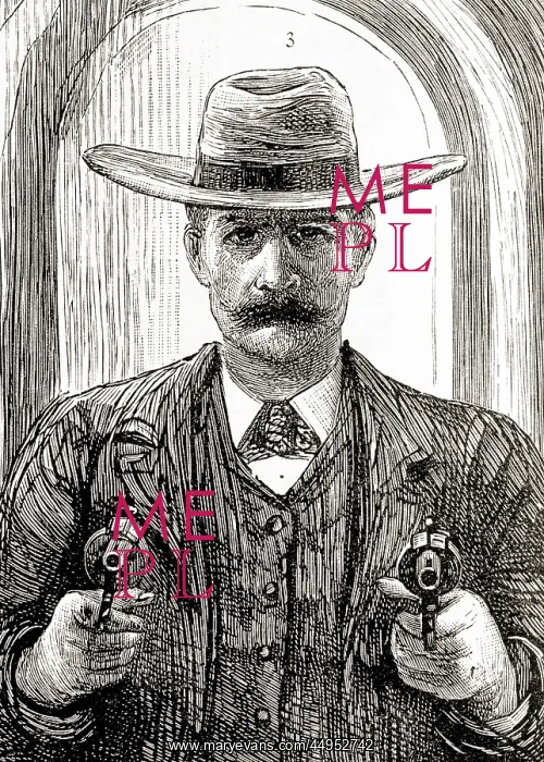 : 1891 Desperado Western Train Robber Holding Two : 1891 Desperado Western Train Robber Holding Two