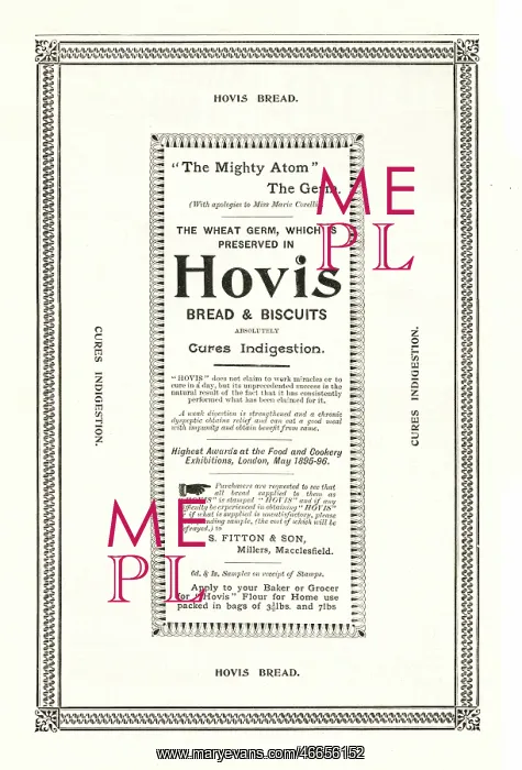 : 1897 UK Magazine Hovis Bread & Biscuits Ad : 1897 UK Magazine Hovis Bread & Biscuits Ad
