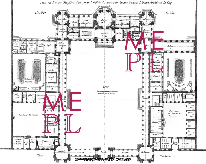 : 18TH C FRENCH HOTEL PLAN : 18TH C FRENCH HOTEL PLAN