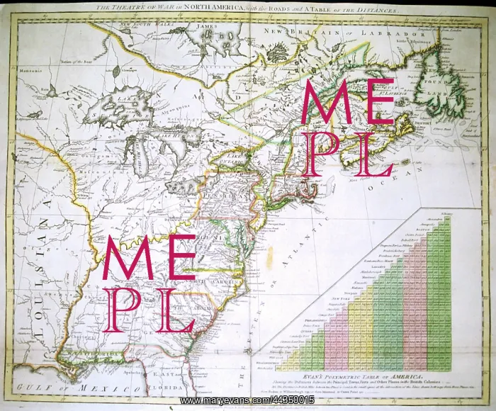  : 18th century Map of British Colonies in America