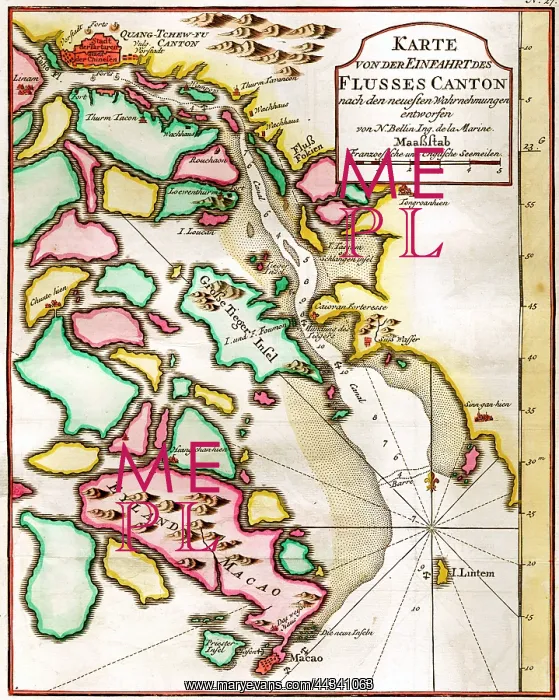  : 18th century Map of the Canton River, China