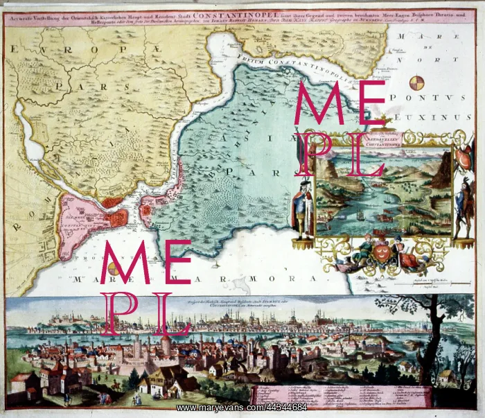  : 18th century Map of Constantinople, Turkey