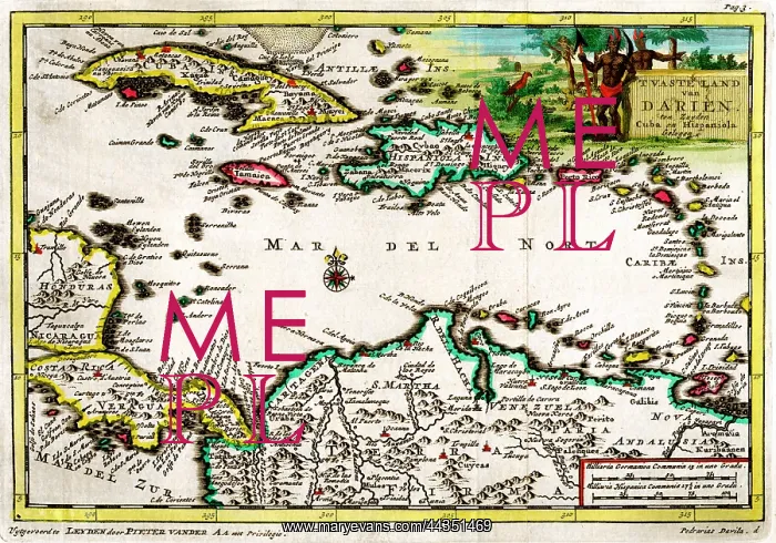 : 18th century map of Cuba - Hispaniola - Darien : 18th century map of Cuba - Hispaniola - Darien