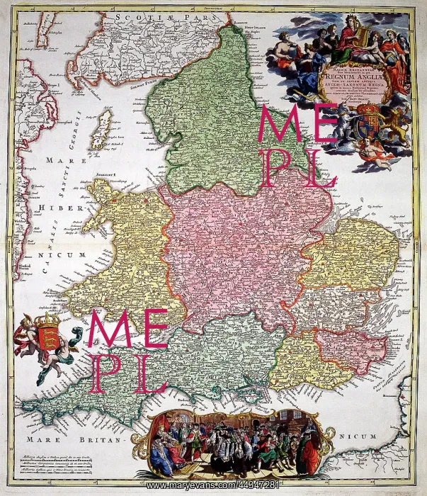 : 18th century Map of England and Wales : 18th century Map of England and Wales