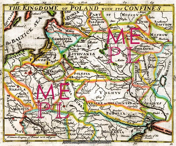  : 18th century Map of Kingdome of Poland and Confines