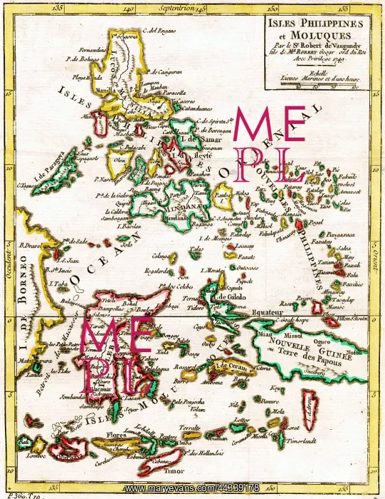  : 18th century Map of the Philippines and Moluccas