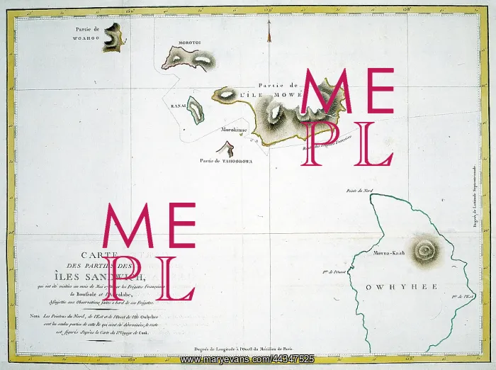 : 18th century Map of the Sandwich Isles : 18th century Map of the Sandwich Isles