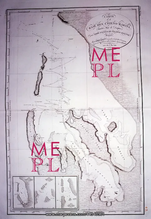 : 18th century Map of Sharks Bay (Australia) : 18th century Map of Sharks Bay (Australia)