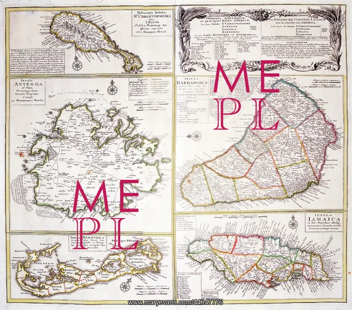 : 18th century Map of the West Indies : 18th century Map of the West Indies