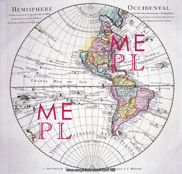 : 18th century Map of the Western Hemisphere - Occidental : 18th century Map of the Western Hemisphere - Occidental