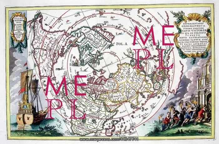 : 18th century polar centred Map of the World : 18th century polar centred Map of the World