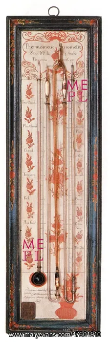: 18th Century Thermometer-Barometer : 18th Century Thermometer-Barometer