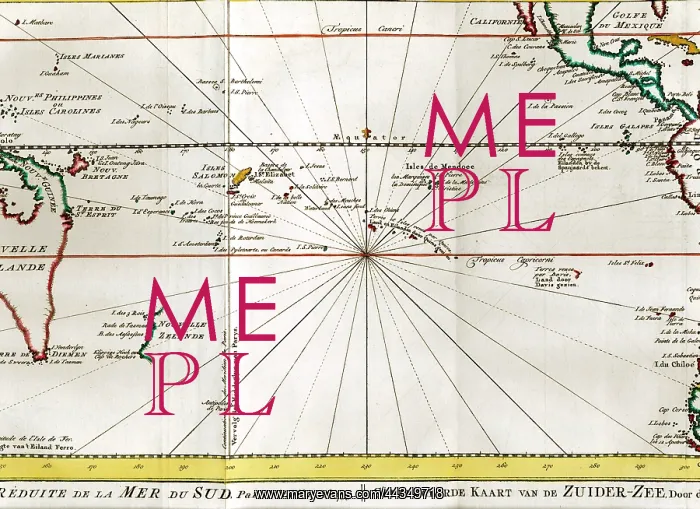  : 18th centuryt Map of the Mer Du Sud (Pacific Ocean)