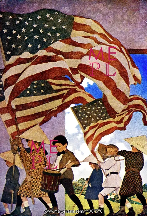 : 1900s 1904 drawing by maxfield parrish six children : 1900s 1904 drawing by maxfield parrish six children