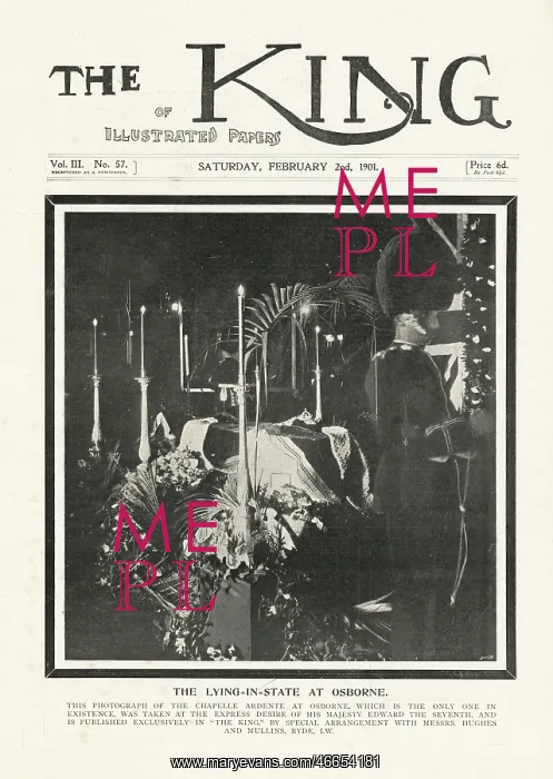 : 1901 The King Queen Victoria lying in state : 1901 The King Queen Victoria lying in state