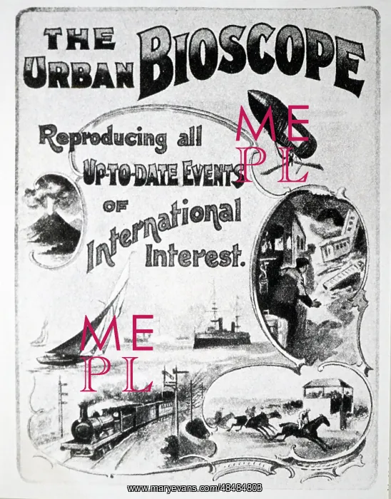  : 1907 advertisement for a news reel