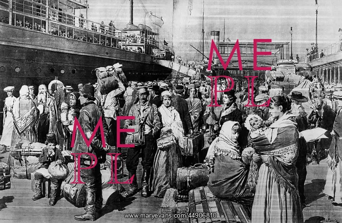 : 1907 Drawing Of A Crowd Of Immigrants : 1907 Drawing Of A Crowd Of Immigrants