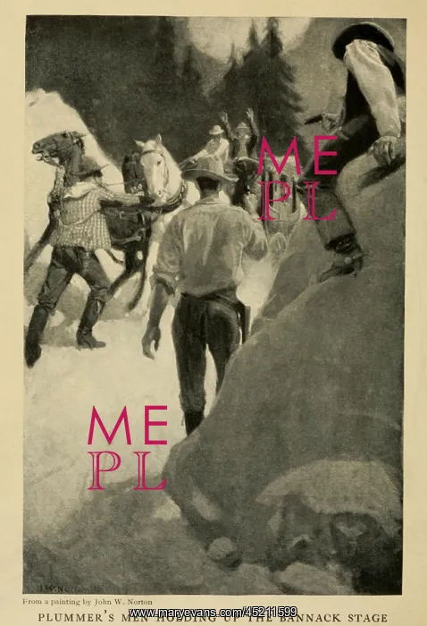 : 1907 illustration of Plummer's men holding ? : 1907 illustration of Plummer's men holding ?