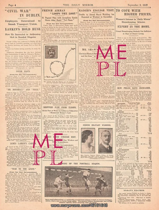 : 1913 Daily Mirror Riots during Dublin Lock-Out : 1913 Daily Mirror Riots during Dublin Lock-Out